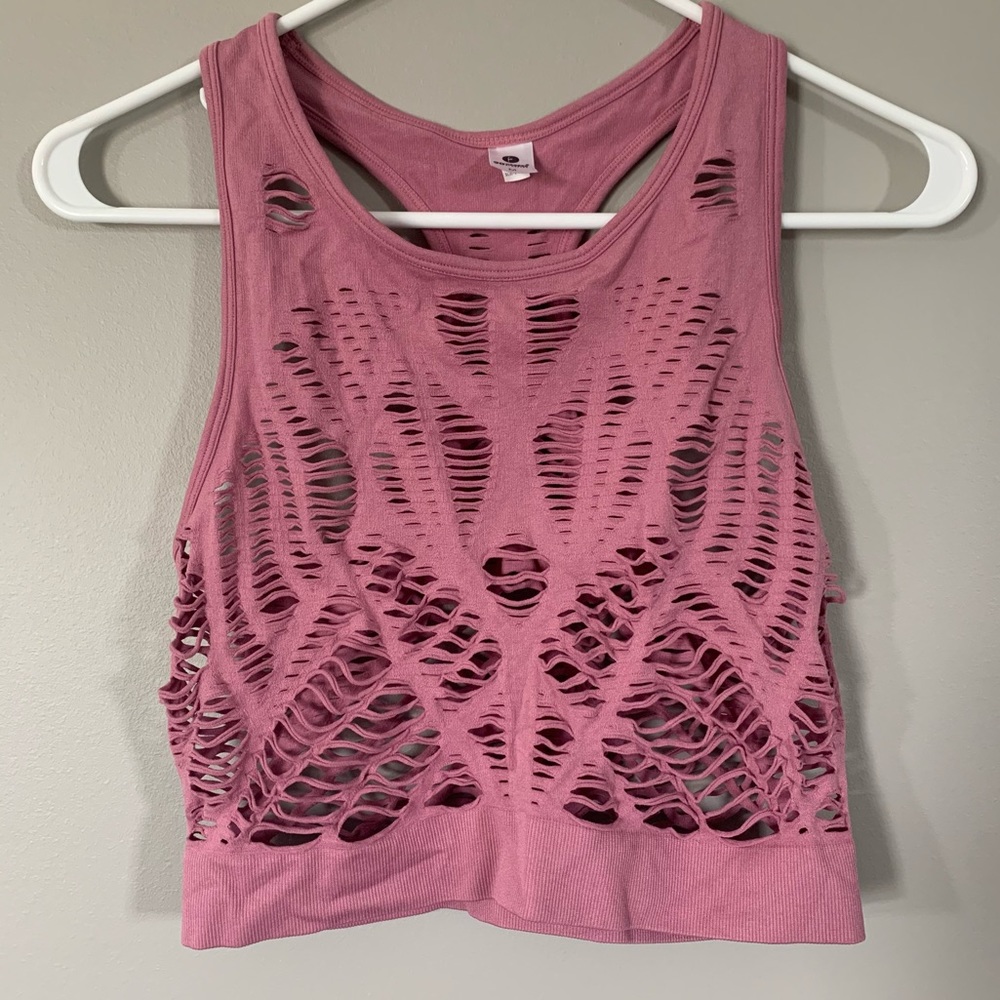Rose Cutout Lattice Crop Top